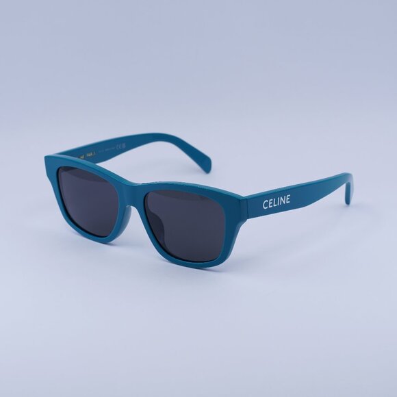 🕶️ New Celine CL40249U 87A Sunglasses - Neon Turquoise Frame, Smoke Lenses - Picture 1 of 11